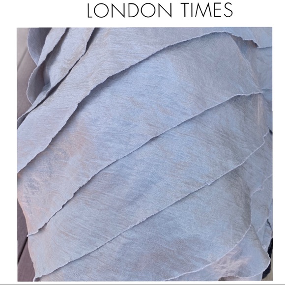 🤩HP⭐️London Times Slvr Tiered Sheath Dress 14P - Picture 9 of 10